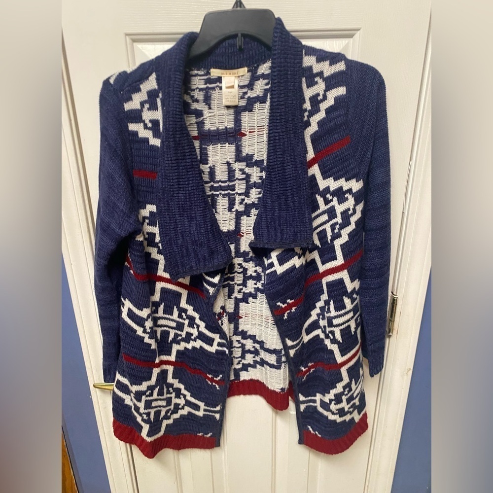 Mi Ami Open Front Cardigan Sweater
Long Sleeve Women Large  Blue SoutWest
USA